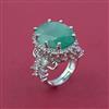 American Diamond Adjustable Ring with Rhodium Plating