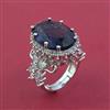 American Diamond Adjustable Ring with Rhodium Plating