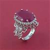 American Diamond Adjustable Ring with Rhodium Plating