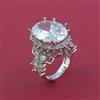 American Diamond Adjustable Ring with Rhodium Plating