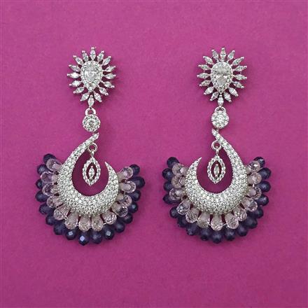 American Diamond Classic Earring with Rhodium Plating