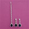 American Diamond Classic Earring Tikka with Rhodium Plating