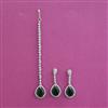 American Diamond Classic Earring Tikka with Rhodium Plating