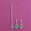 American Diamond Classic Earring Tikka with Rhodium Plating