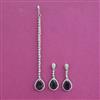 American Diamond Classic Earring Tikka with Rhodium Plating
