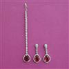 American Diamond Classic Earring Tikka with Rhodium Plating