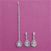 American Diamond Classic Earring Tikka with Rhodium Plating