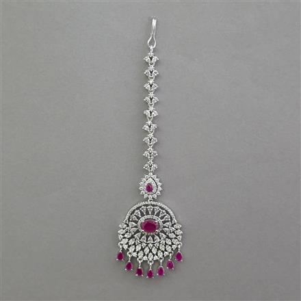 American Diamond Classic Tikka with Rhodium Plating