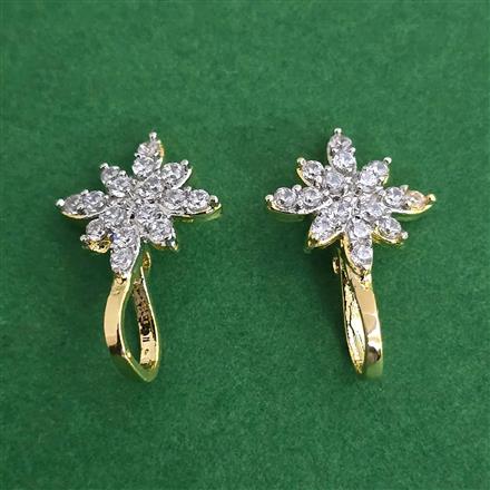 American Diamond Classic Nose Ring with Rhodium Plating 2 Tone Plating Gold Plating