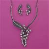 American Diamond Classic Necklace with Black Plating
