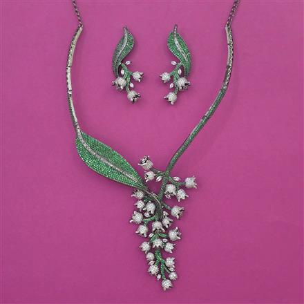 American Diamond Classic Necklace with Black Plating