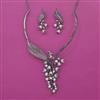 American Diamond Classic Necklace with Black Plating