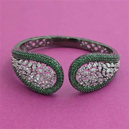 American Diamond Openable kada with Black Plating