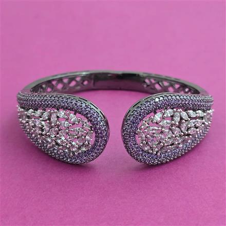 American Diamond Openable kada with Black Plating