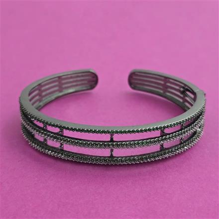 American Diamond Openable kada with Black Plating