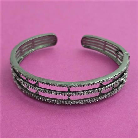 American Diamond Openable kada with Black Plating