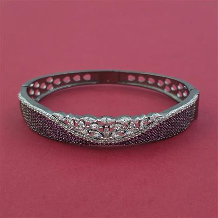American Diamond Openable kada with Black Plating