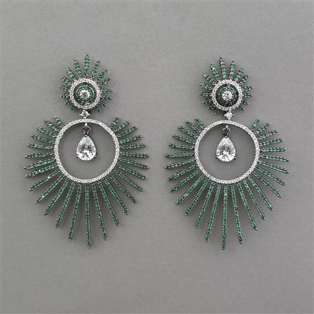 American Diamond Classic Earring with Black Plating