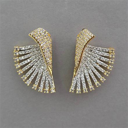 American Diamond Classic Earring with Rhodium Plating 2 Tone Plating Mehndi Plating