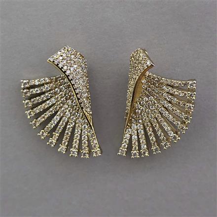 American Diamond Classic Earring with Rhodium Plating 2 Tone Plating Mehndi Plating