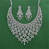 American Diamond Bridal Necklace with Rhodium Plating