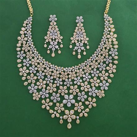 American Diamond Bridal Necklace with 2 Tone Plating