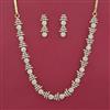 American Diamond Delicate Necklace with Rhodium Plating 2 Tone Plating Mehndi Plating