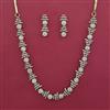 American Diamond Delicate Necklace with Rhodium Plating 2 Tone Plating Mehndi Plating