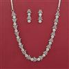 American Diamond Delicate Necklace with Rhodium Plating 2 Tone Plating Mehndi Plating