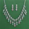 American Diamond Classic Necklace with Rhodium Plating