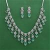 American Diamond Classic Necklace with Rhodium Plating