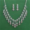 American Diamond Classic Necklace with Rhodium Plating