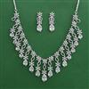 American Diamond Classic Necklace with Rhodium Plating