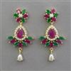 American Diamond Pearl Earring with Gold Plating
