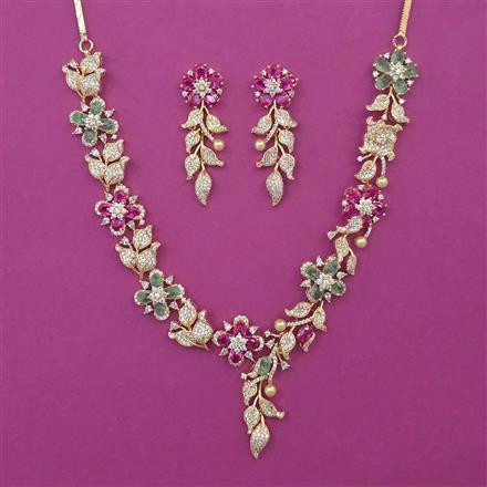 American Diamond Classic Necklace with Carat Plating
