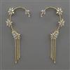 American Diamond Earcuff with Rhodium Plating 2 Tone Plating Mehndi Plating