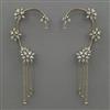 American Diamond Earcuff with Rhodium Plating 2 Tone Plating Mehndi Plating