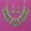 American Diamond Classic Necklace with Mehndi Plating