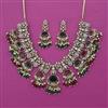 American Diamond Classic Necklace with Mehndi Plating