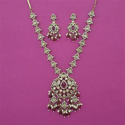 American Diamond Classic Necklace with Mehndi Plating