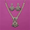 American Diamond Classic Necklace with Mehndi Plating