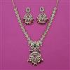 American Diamond Classic Necklace with Mehndi Plating