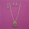 American Diamond Long Necklace with Mehndi Plating