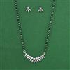 American Diamond Classic Mangalsutra with Rhodium Plating 2 Tone Plating