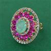 American Diamond Adjustable Ring with Carat Plating
