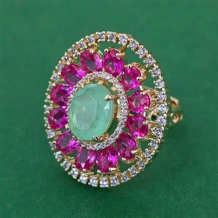 American Diamond Adjustable Ring with Carat Plating
