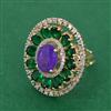 American Diamond Adjustable Ring with Carat Plating