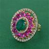 American Diamond Adjustable Ring with Carat Plating