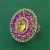 American Diamond Adjustable Ring with Carat Plating