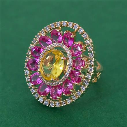 American Diamond Adjustable Ring with Carat Plating